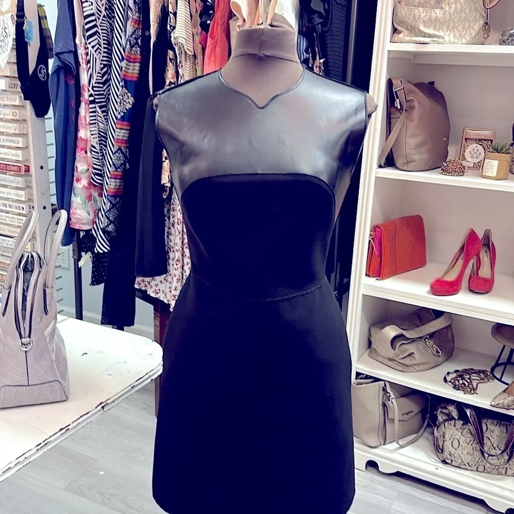 3.1 PHILLIP LIM LEATHER TRIM MINI DRESS